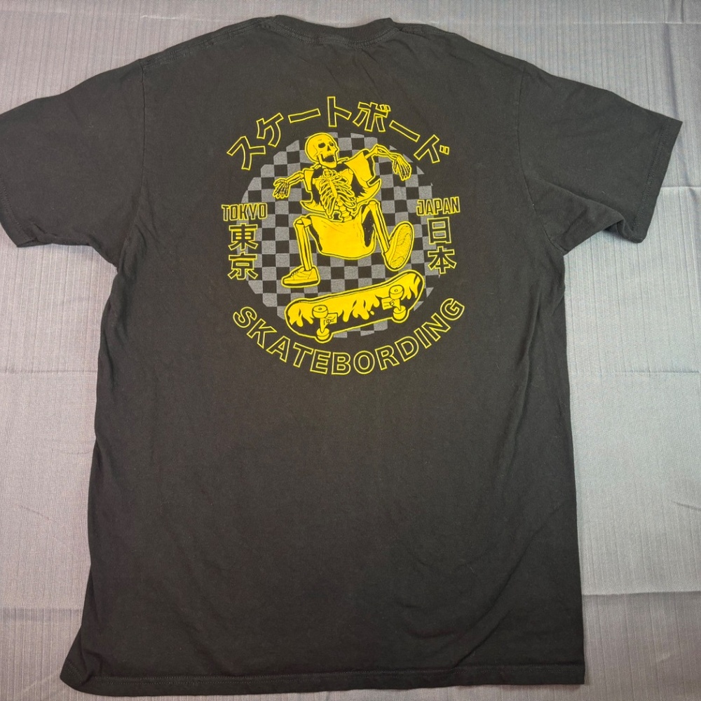 LCM International Tokyo Japan Skateboarding Graphic Tee | Skeleton Skater Street